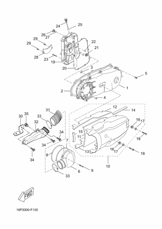 Crankcase cover ass`y  (v