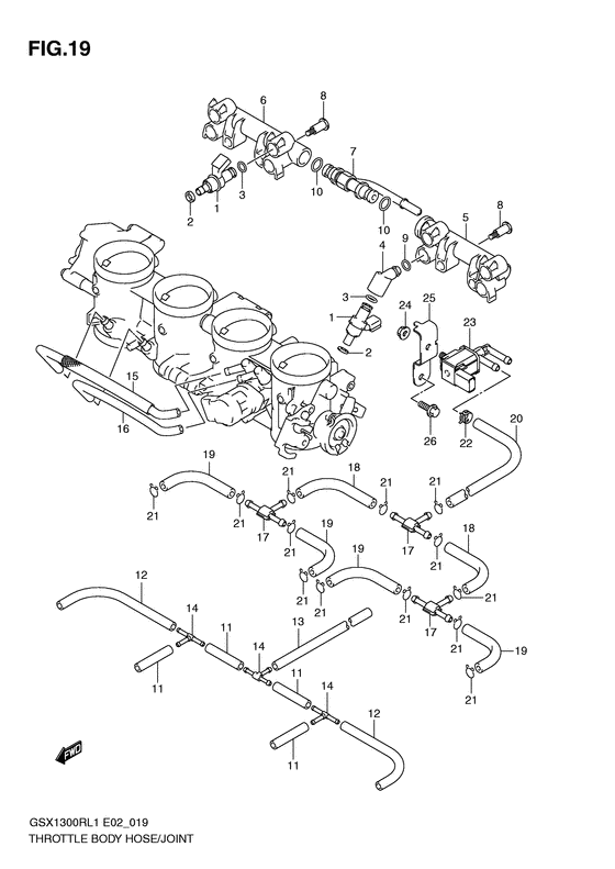 Throttle body hose/joint