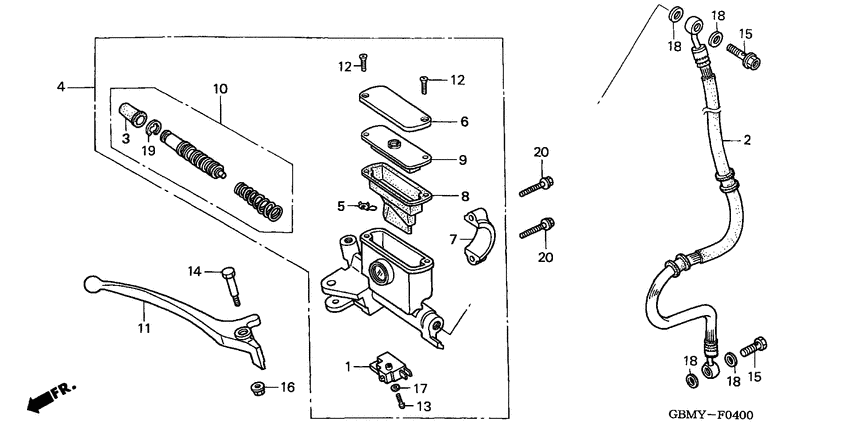 Fr. brake master cylinder