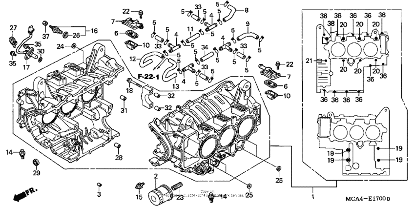 GL1800 (ABS) Блок цилиндров