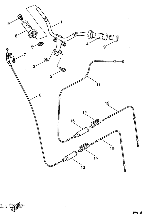 YQ50 Steering handle. cable