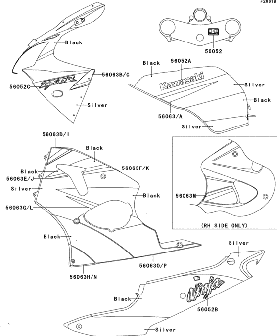 ZX600 Decals(silver / black)(cn)(zx600-j1)