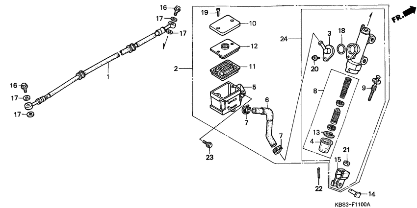 Rr. brake master cylinder