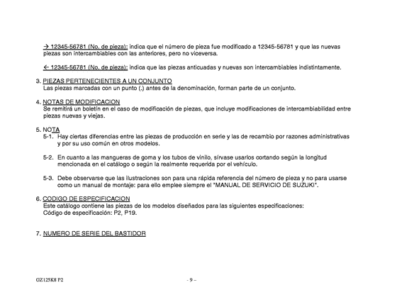 GZ125 Catalog preface