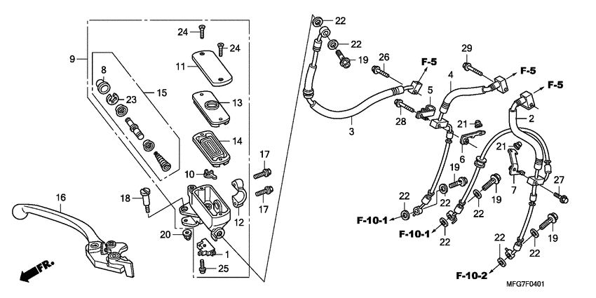 Fr. brake master cylinder