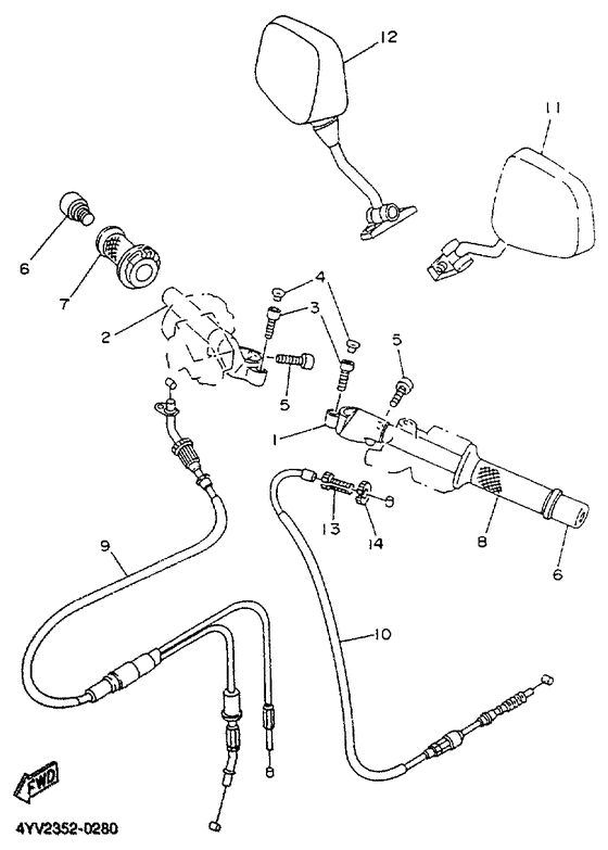 Steering handle. cable