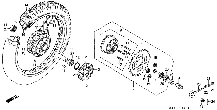 Rear wheel complete assy