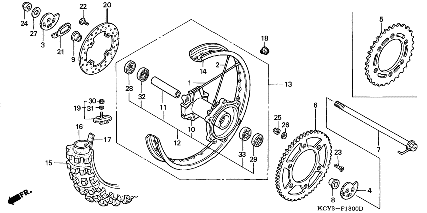 Rear wheel complete assy