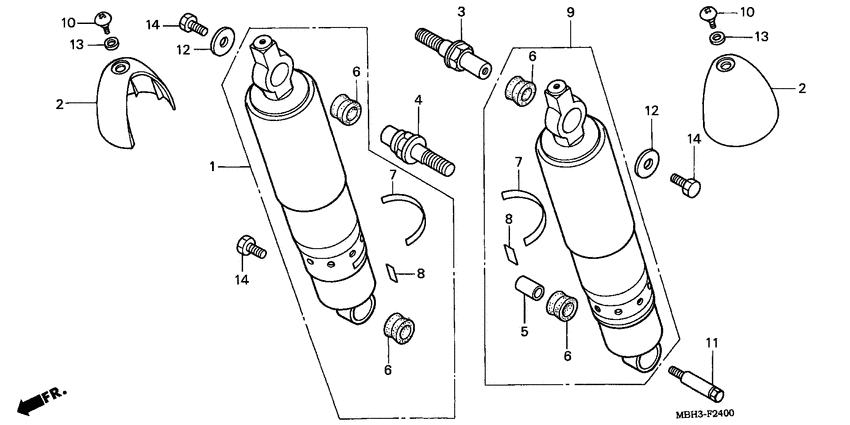 VT1100C3 Rear cushion
