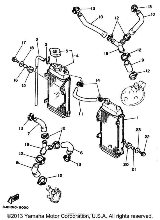 YZ125W Radiator - hose