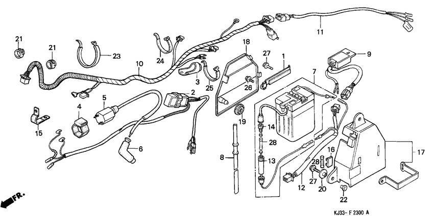 Wire harness/battery