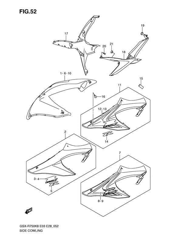 GSX-R750 Side cowling