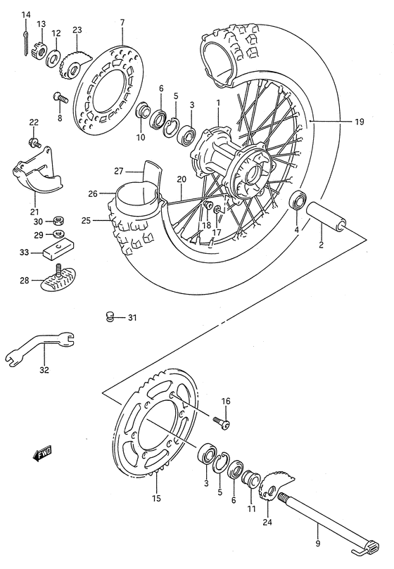 Rear wheel complete assy