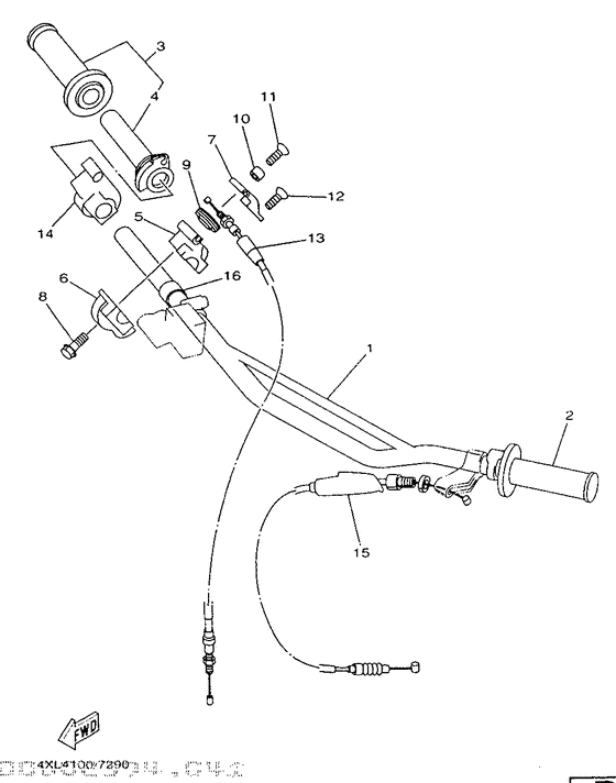 Steering handle. cable