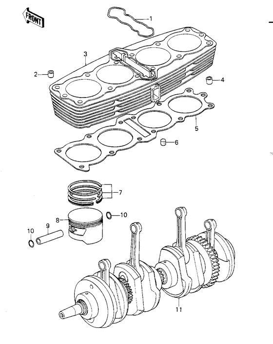 Cylinder/pistons/crankshaft