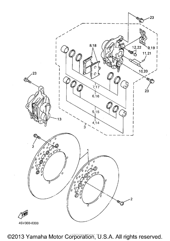 YZF1000RJ Передний суппорт