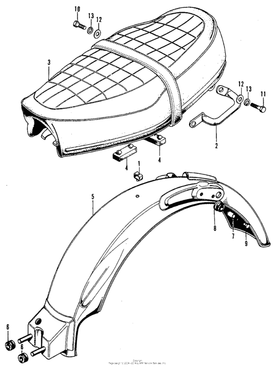Seat + rear fender