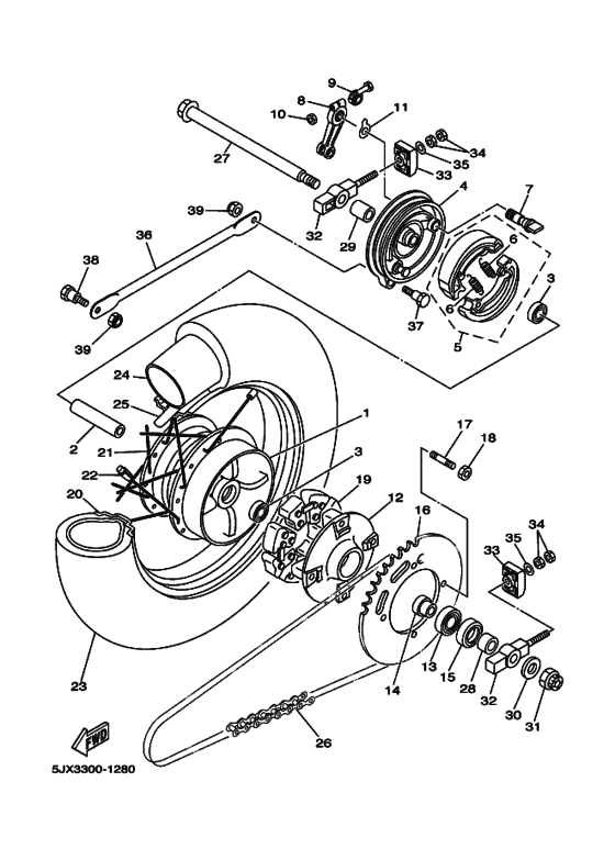Rear wheel complete assy