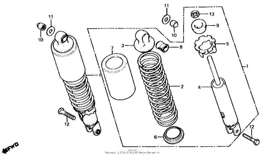 Cb650c rear shock absorber 80-81