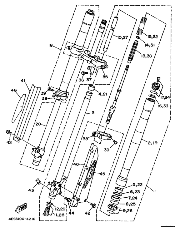 YZ80F Передняя вилка