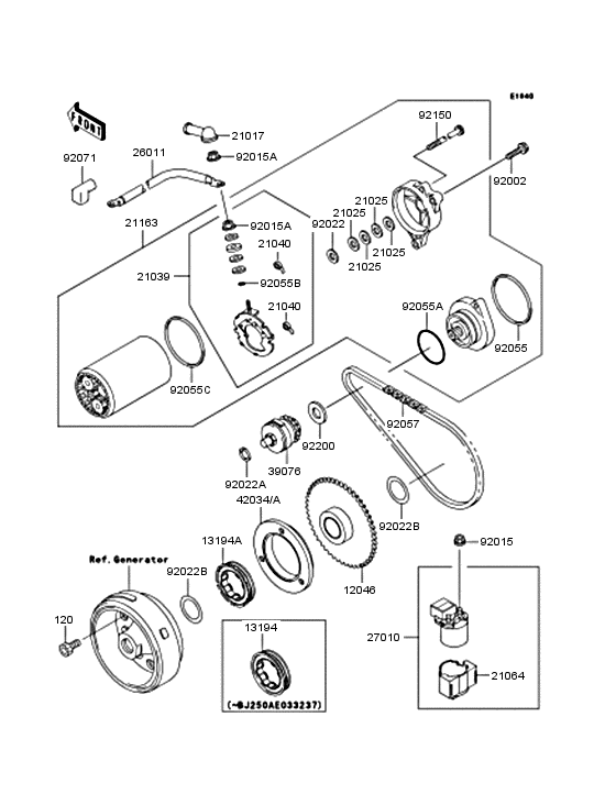 Starter motor/starter clutch
