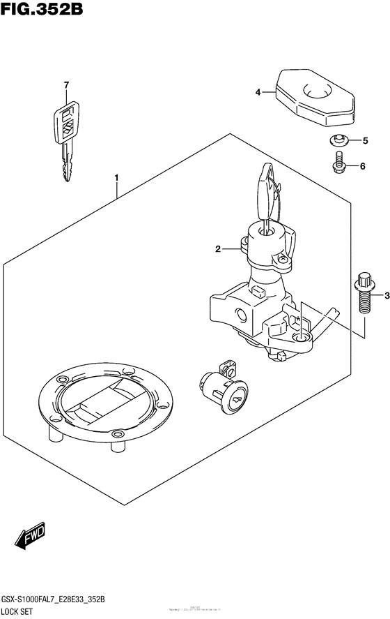 Lock Set (Gsx-S1000Fal7 E33)