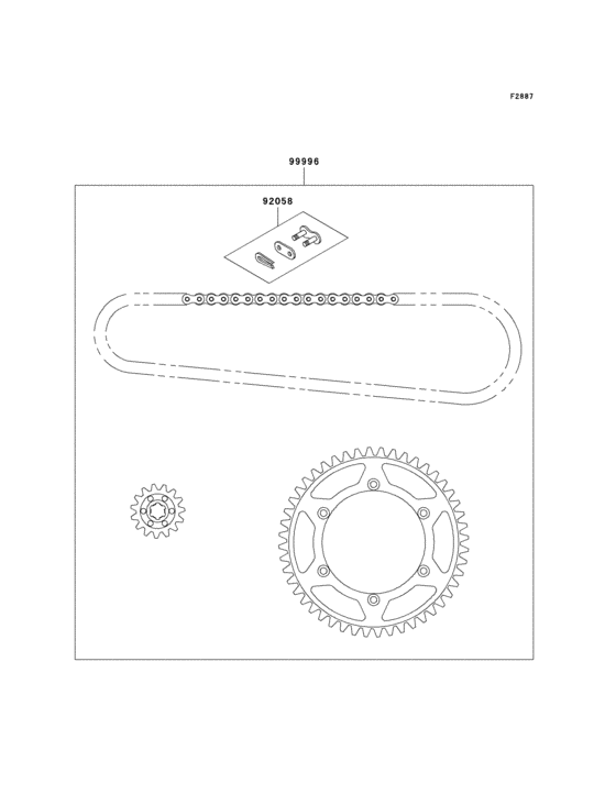 KX125 Цепь комплект
