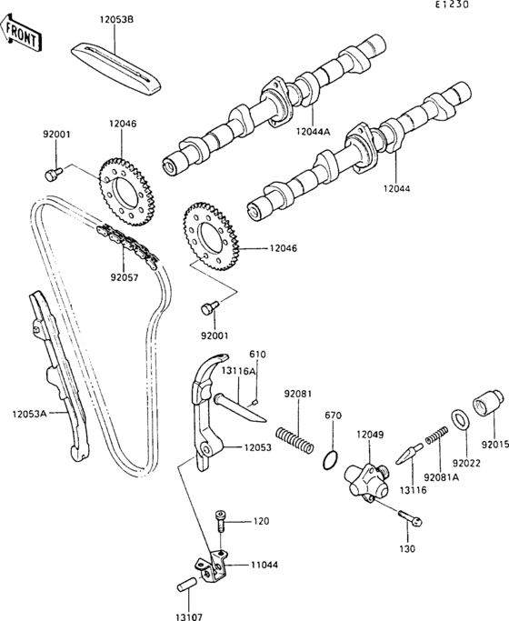 ZX500 Распред вал