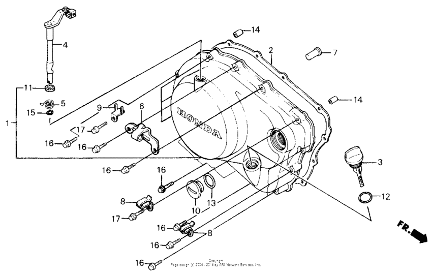 CMX450 Крышка картера правая