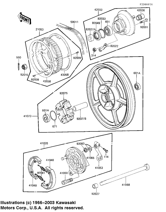 Rear wheel/hub/brake/belt
