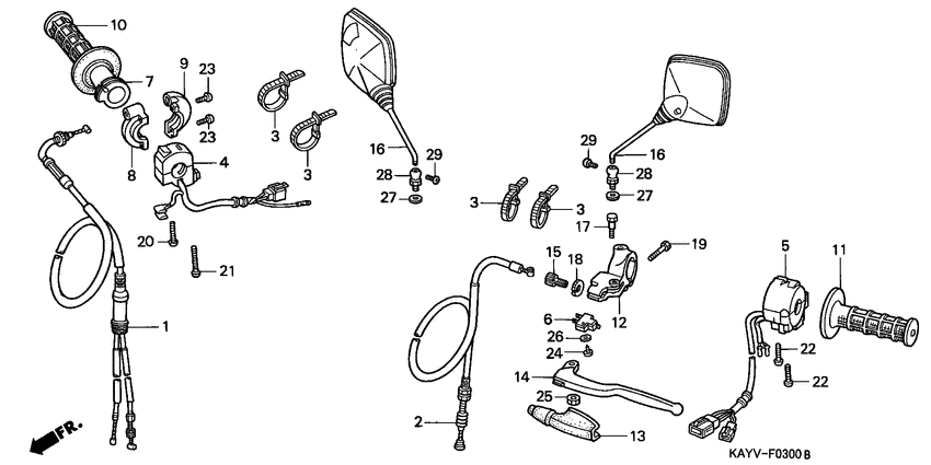 Handle lever/switch/cable