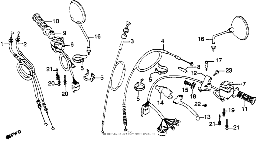 Handle lever + switch + cable