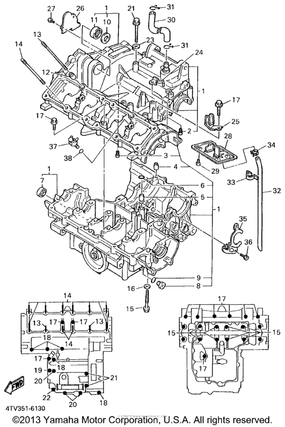 YZF600RKC Картер двигателя