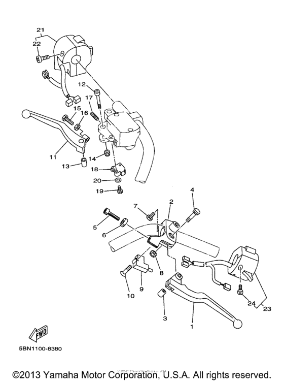 XVS650A Рулевые переключатели