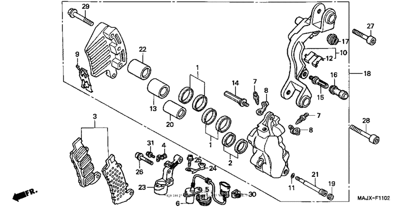 Left front brake caliper (st1100a)