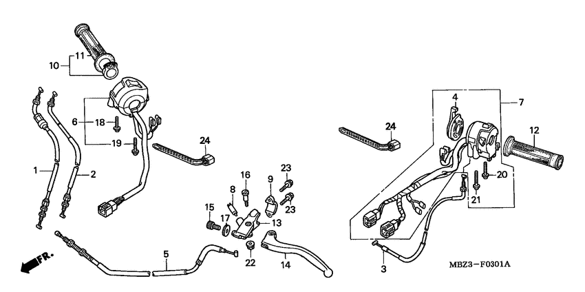Handle lever/switch/ cable