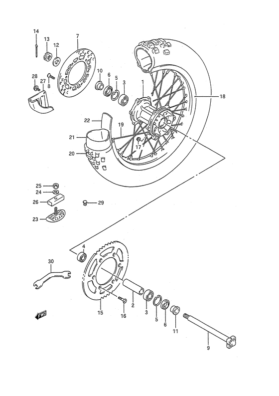 Rear wheel complete assy