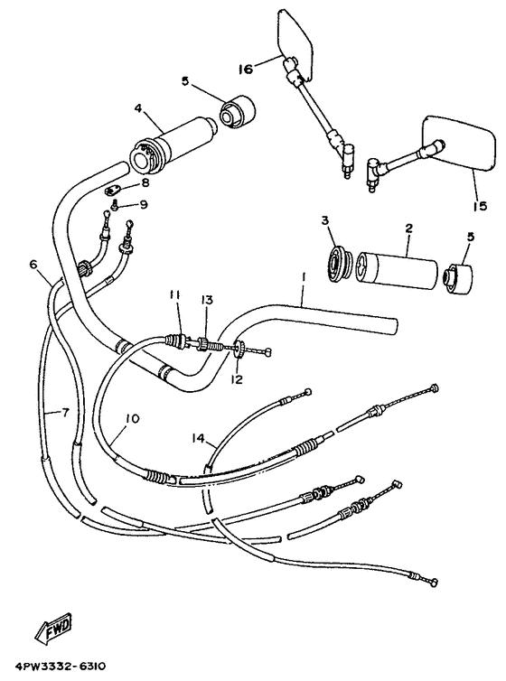 Steering handle. cable