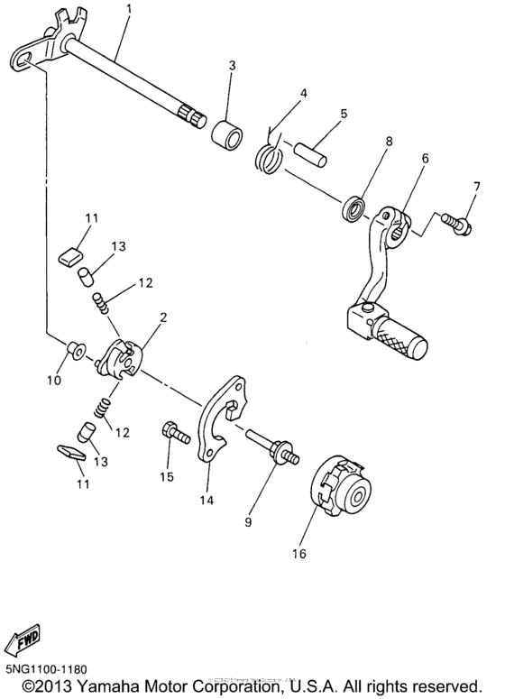 WR426FN Вал переключения
