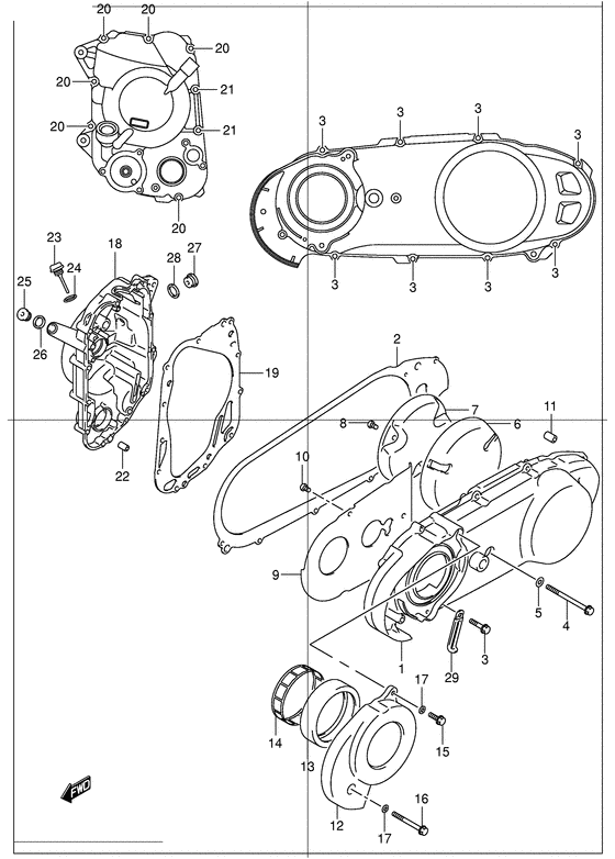 Crankcase cover ass`y  (v