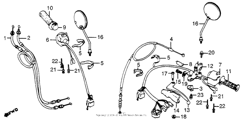 Handle lever + switch + cable