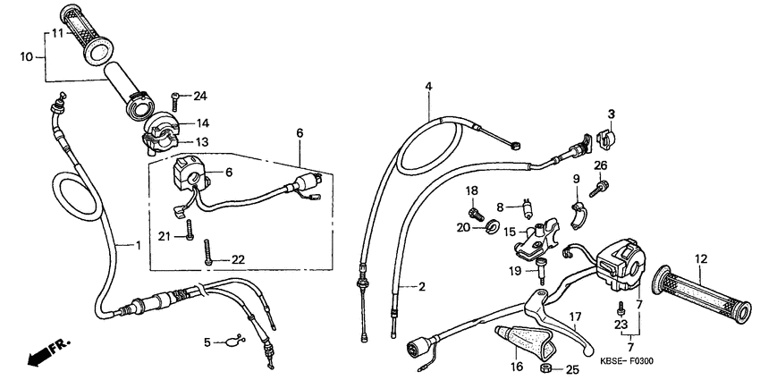 Handle lever/switch/cable