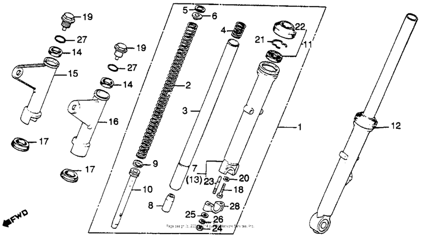 Cm450e front fork