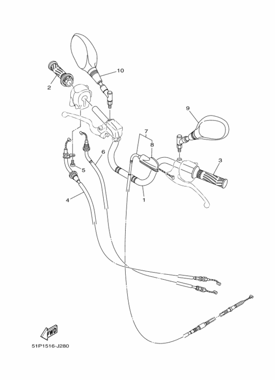 Steering handle & cable
