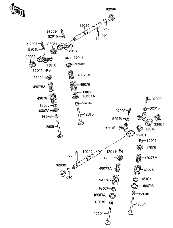 ZX600 Rocker arms / valves