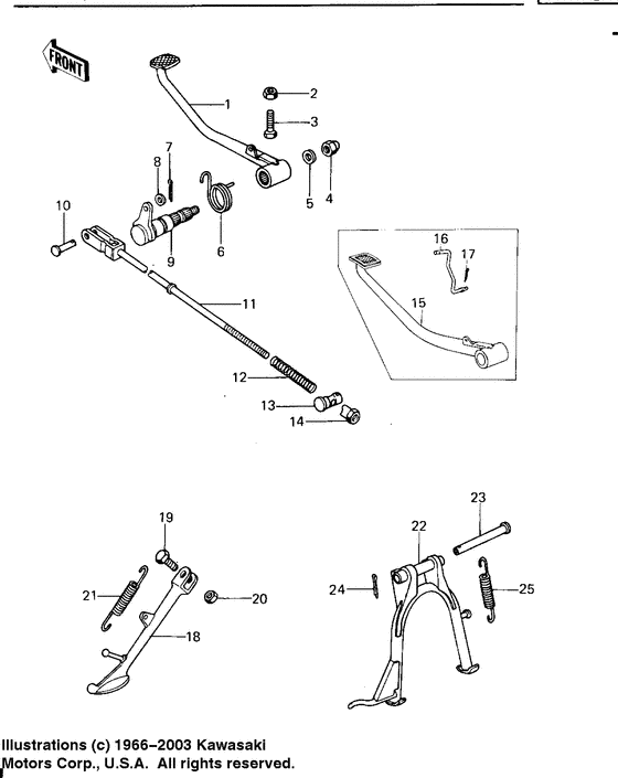 Stands/brake pedal