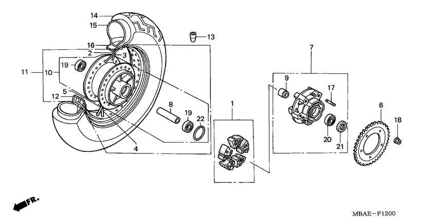Rear wheel complete assy