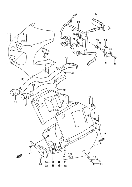 Cowling fitting set