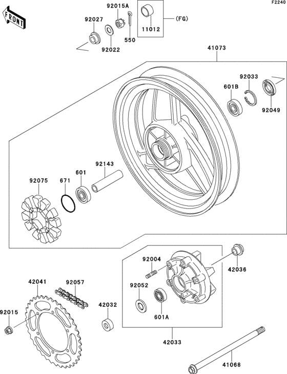  Задняя ступица колеса