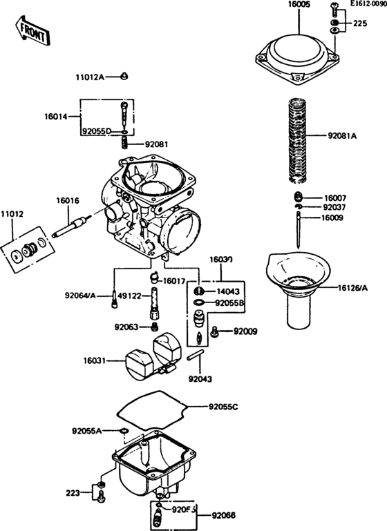 Carburetor parts(zx550-a1/a2/a3)